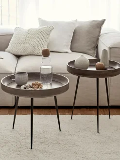 Mesa Auxiliar Bowl Table, Tablero De Madera De Mango