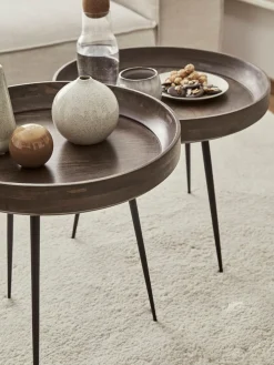 Mesa Auxiliar Bowl Table, Tablero De Madera De Mango