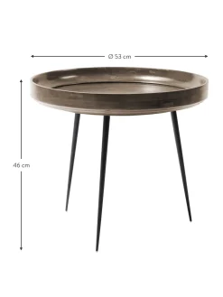 Mesa Auxiliar Bowl Table, Tablero De Madera De Mango