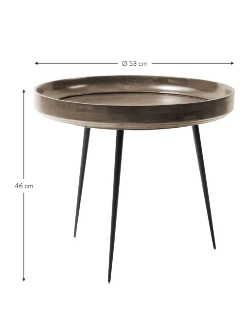 Mesa Auxiliar Bowl Table, Tablero De Madera De Mango