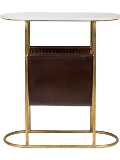 Mesa Auxiliar De Marmol Marmol, Con Revistero