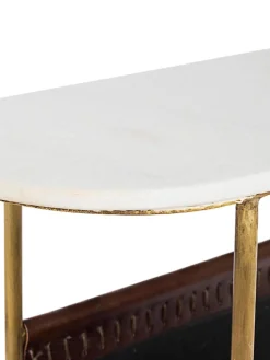 Mesa Auxiliar De Marmol Marmol, Con Revistero