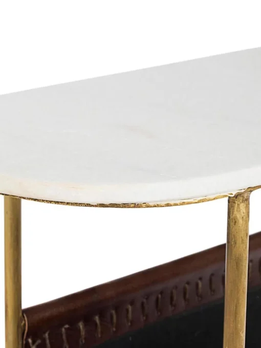 Mesa Auxiliar De Marmol Marmol, Con Revistero