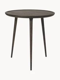 Mesa Auxiliar Redonda Artesanal De Madera De Roble Accent
