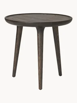 Mesa Auxiliar Redonda Artesanal De Madera De Roble Accent