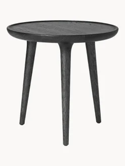 Mesa Auxiliar Redonda Artesanal De Madera De Roble Accent