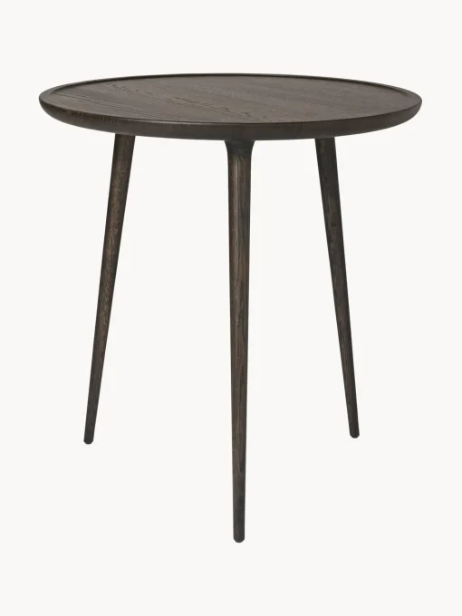 Mesa Auxiliar Redonda Artesanal De Madera De Roble Accent
