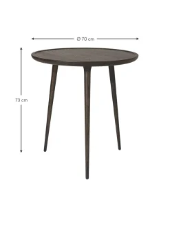 Mesa Auxiliar Redonda Artesanal De Madera De Roble Accent