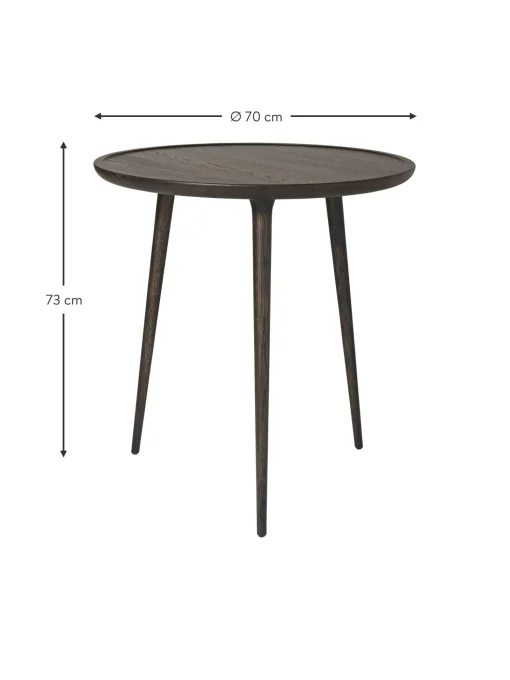 Mesa Auxiliar Redonda Artesanal De Madera De Roble Accent
