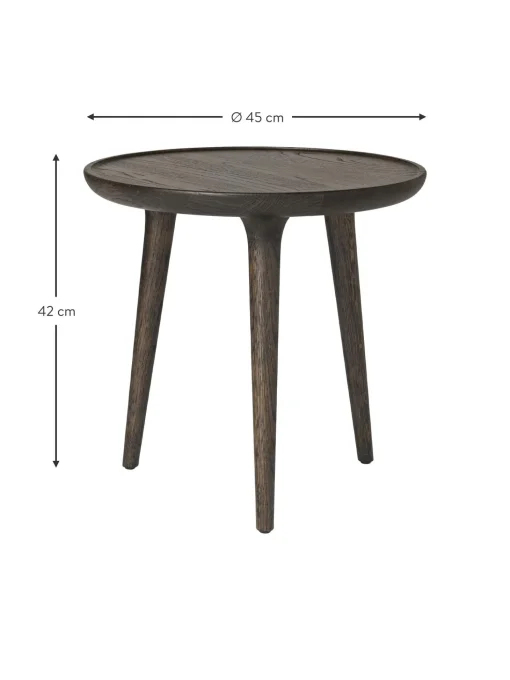 Mesa Auxiliar Redonda Artesanal De Madera De Roble Accent
