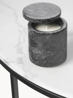 Mesa De Centro Grande Antigua, Tablero De Vidrio En Aspecto Marmol