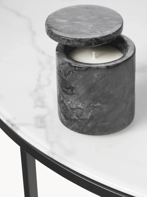 Mesa De Centro Grande Antigua, Tablero De Vidrio En Aspecto Marmol