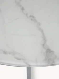 Mesa De Centro Grande Antigua, Tablero De Vidrio En Aspecto Marmol