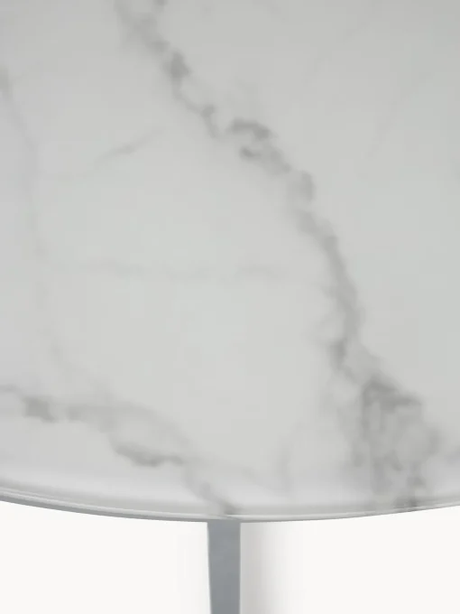 Mesa De Centro Grande Antigua, Tablero De Vidrio En Aspecto Marmol