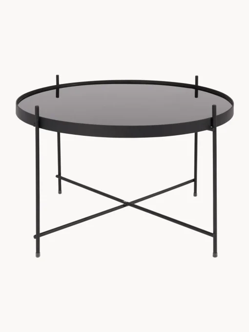 Mesa De Centro Redonda Cupid, Tablero De Vidrio Extraible