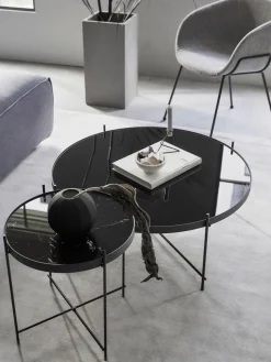 Mesa De Centro Redonda Cupid, Tablero De Vidrio Extraible