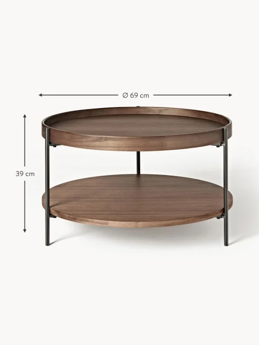 Mesa De Centro Redonda De Madera Renee