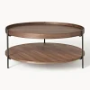 Mesa De Centro Redonda Grande De Madera Renee