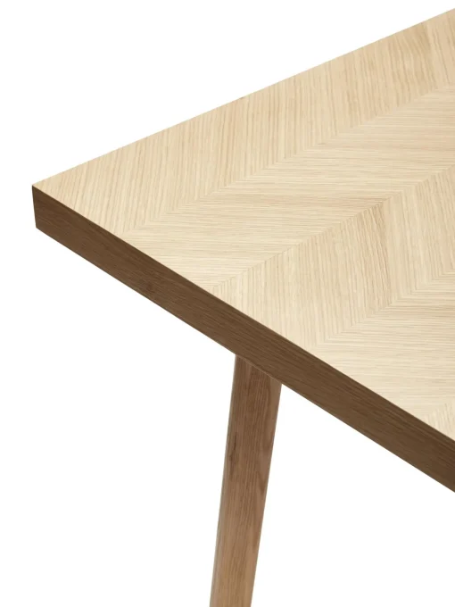 Mesa De Comedor De Madera De Roble Diseno Espiga Herringbone, 160 X 80 Cm