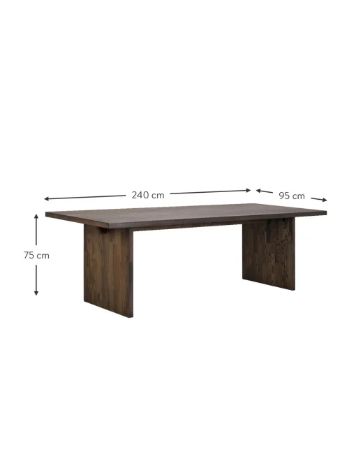 Mesa De Comedor De Madera De Roble Emmett, 240 X 95 Cm