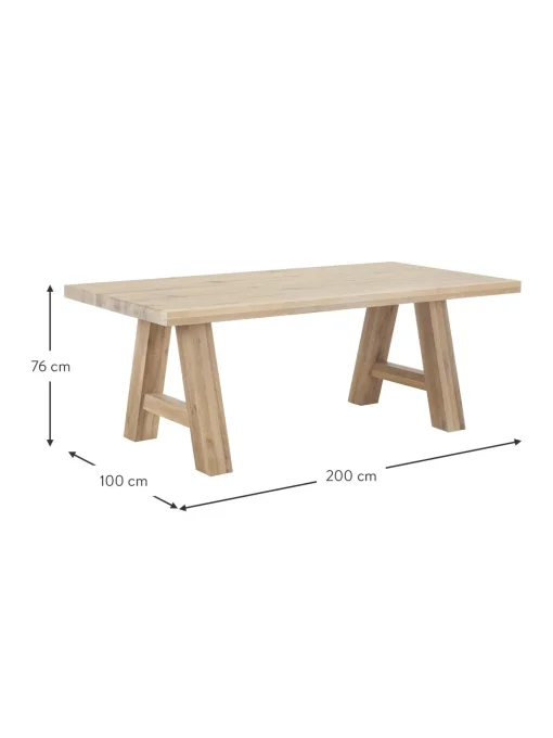 Mesa De Comedor De Madera De Roble Ashton, Tamanos Diferentes