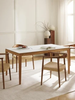 Mesa De Comedor En Look Marmol Jackson, Tamanos Diferentes