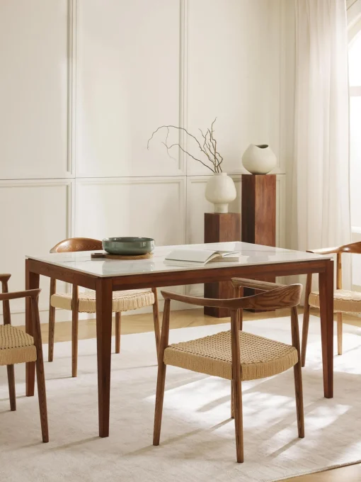 Mesa De Comedor En Look Marmol Jackson, Tamanos Diferentes