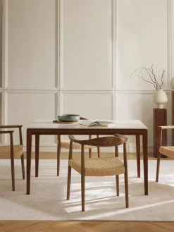 Mesa De Comedor En Look Marmol Jackson, Tamanos Diferentes