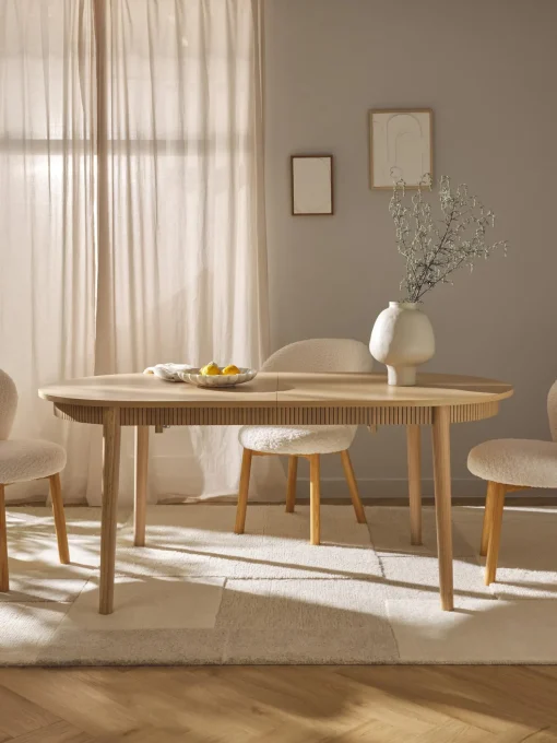 Mesa De Comedor Extensible De Madera De Roble Calary