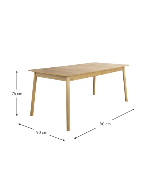 Mesa De Comedor Extensible De Madera De Fresno Glimps, 180- 240 X 90 Cm