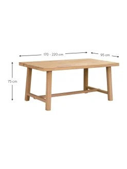 Mesa De Comedor Extensible En Roble Brooklyn, Tamanos Diferentes