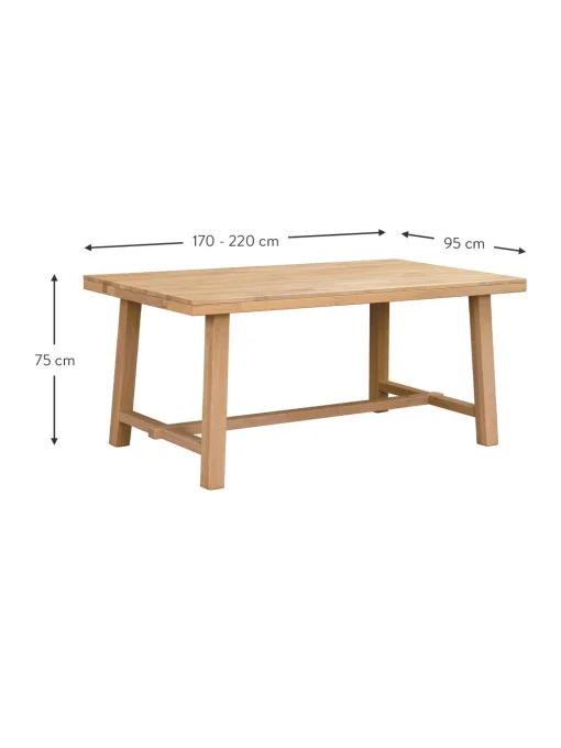 Mesa De Comedor Extensible En Roble Brooklyn, Tamanos Diferentes