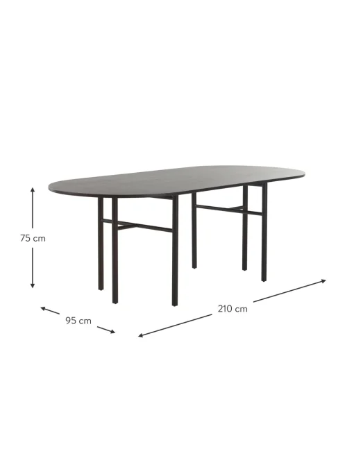 Mesa De Comedor Ovalada De Madera De Mango Vejby, 210 X 95 Cm