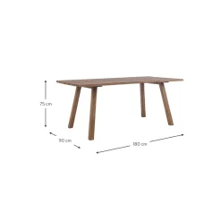 Mesa De Comedor Para Exterior De Madera De Acacia Glasgow, 180 X 90 Cm