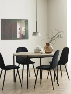Mesa De Comedor Redonda Con Sillas De Terciopelo Gilda, O 110 Cm