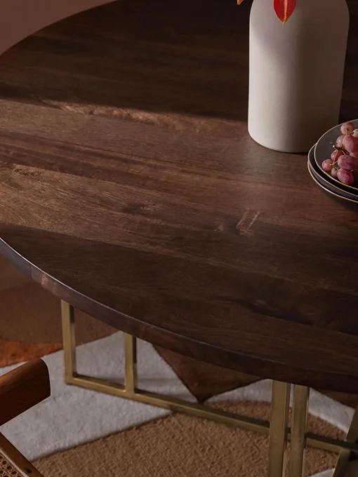 Mesa De Comedor Redonda De Madera De Mango Luca, Tamanos Diferentes