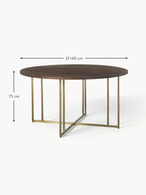 Mesa De Comedor Redonda De Madera De Mango Luca, Tamanos Diferentes