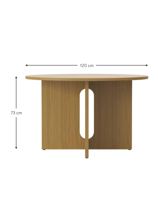 Mesa De Comedor Redonda En Roble Androgyne, Tamanos Diferentes