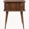 Mesita De Noche De Madera Barbier, Puerta Corredera