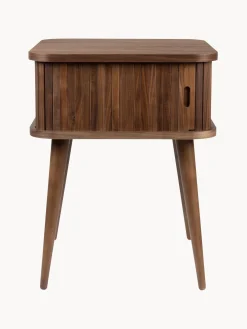 Mesita De Noche De Madera Barbier, Puerta Corredera