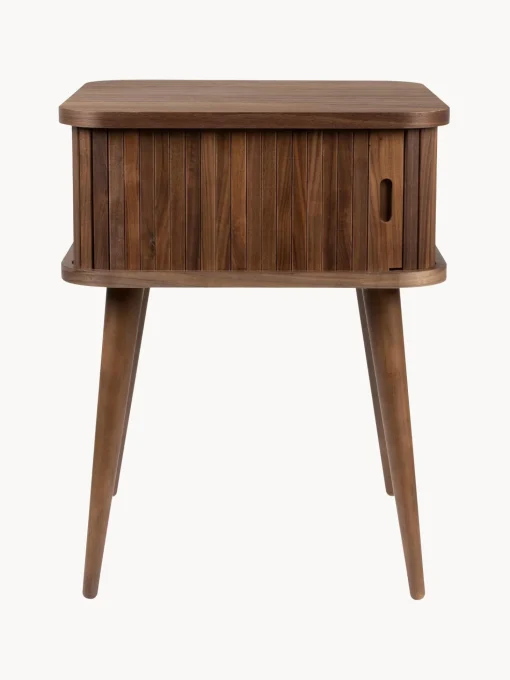 Mesita De Noche De Madera Barbier, Puerta Corredera