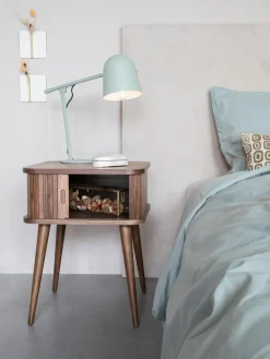 Mesita De Noche De Madera Barbier, Puerta Corredera