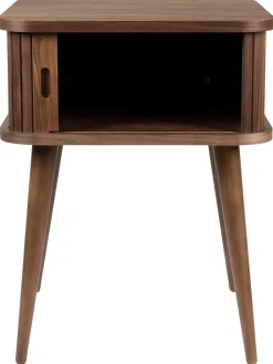 Mesita De Noche De Madera Barbier, Puerta Corredera