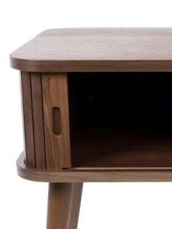 Mesita De Noche De Madera Barbier, Puerta Corredera