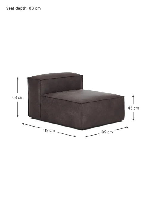 Modulo Central Sofa De Cuero Reciclado Lennon