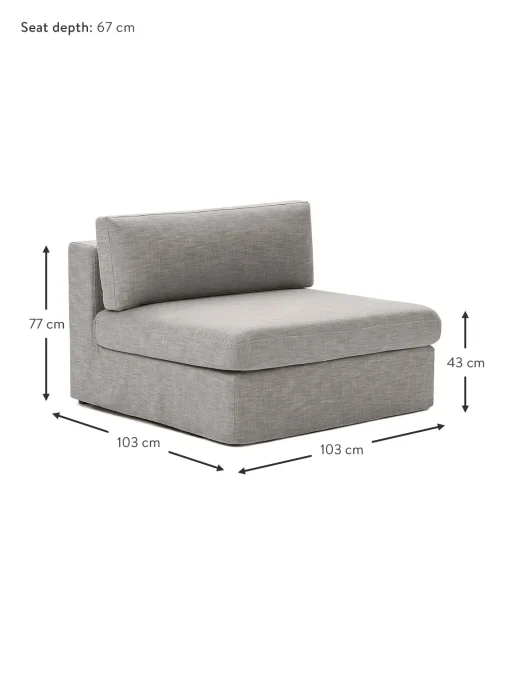 Modulo Central Sofa Russell, Desenfundable