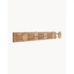 Perchero De Pared De Madera De Caucho Emme, 10 Gancho