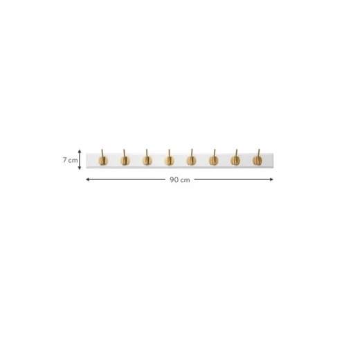 Perchero De Pared De Madera Edgy, 8 Ganchos