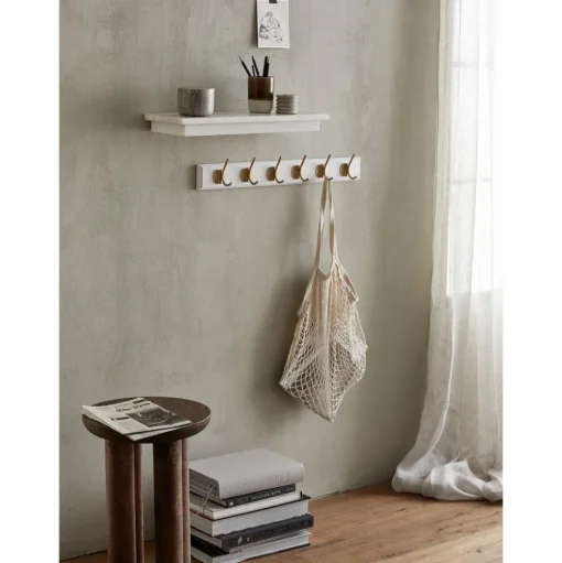 Perchero De Pared De Madera Edgy, 8 Ganchos