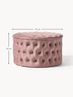 Puf Grande De Terciopelo Chiara, Con Espacio De Almacenamiento